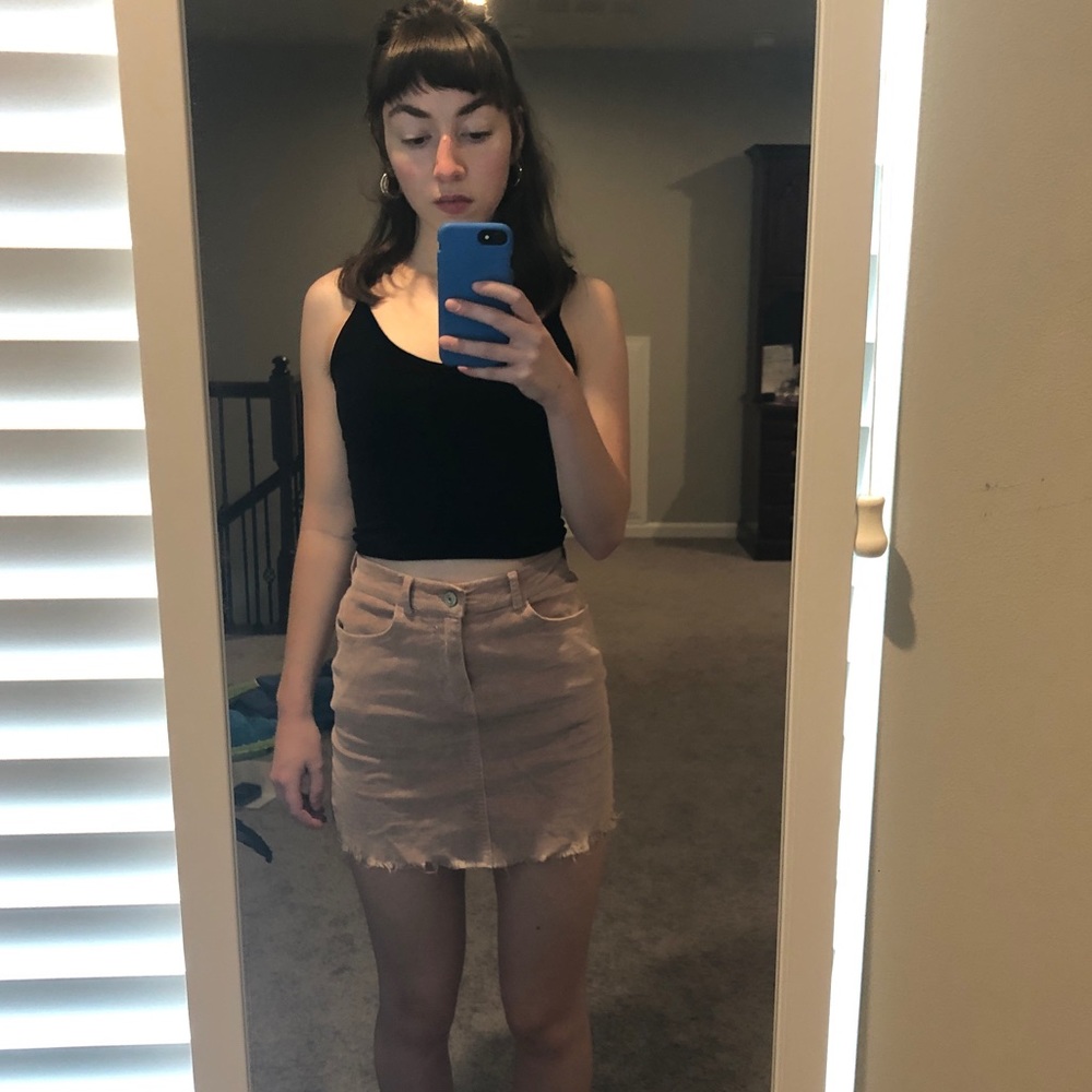 Brandy Melville/J Galt baby pink corduroy skirt